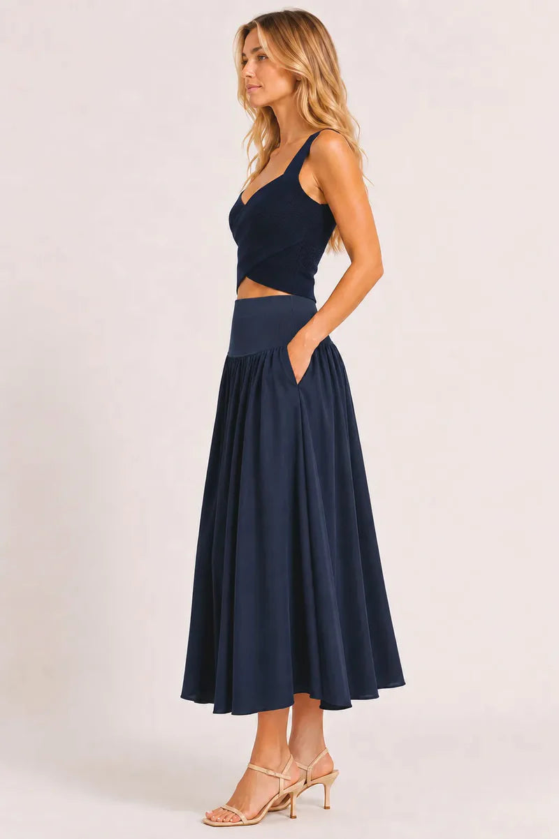 selene cocktail midi dress blue Selene Sweetheart Midi Dress - Navy - S - Fashion